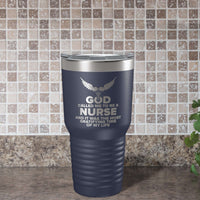 Load image into Gallery viewer, Designs by MyUtopia Shout Out:God Called Me to be a Nurse Engraved 30oz Polar Camel Stainless Steel Insulated Tumbler Travel Mug,30oz / Navy,Polar Camel - 30 oz Ringneck Tumbler

