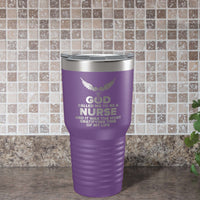 Load image into Gallery viewer, Designs by MyUtopia Shout Out:God Called Me to be a Nurse Engraved 30oz Polar Camel Stainless Steel Insulated Tumbler Travel Mug,30oz / Purple,Polar Camel - 30 oz Ringneck Tumbler
