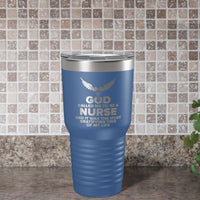 Load image into Gallery viewer, Designs by MyUtopia Shout Out:God Called Me to be a Nurse Engraved 30oz Polar Camel Stainless Steel Insulated Tumbler Travel Mug,30oz / Royal,Polar Camel - 30 oz Ringneck Tumbler
