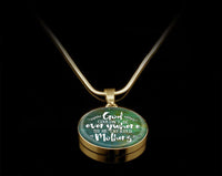 Load image into Gallery viewer, Designs by MyUtopia Shout Out:God Couldn&#39;t be Everywhere so He Created Mothers Personalized Liquid Glass Locket Necklace,Gold / No,Necklace
