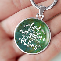 Load image into Gallery viewer, Designs by MyUtopia Shout Out:God Couldn&#39;t be Everywhere so He Created Mothers Personalized Liquid Glass Locket Necklace,Silver / No,Necklace
