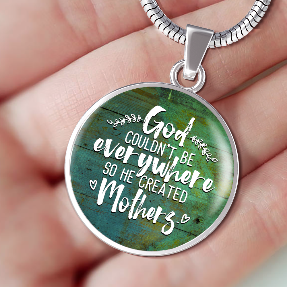 Designs by MyUtopia Shout Out:God Couldn't be Everywhere so He Created Mothers Personalized Liquid Glass Locket Necklace,Silver / No,Necklace
