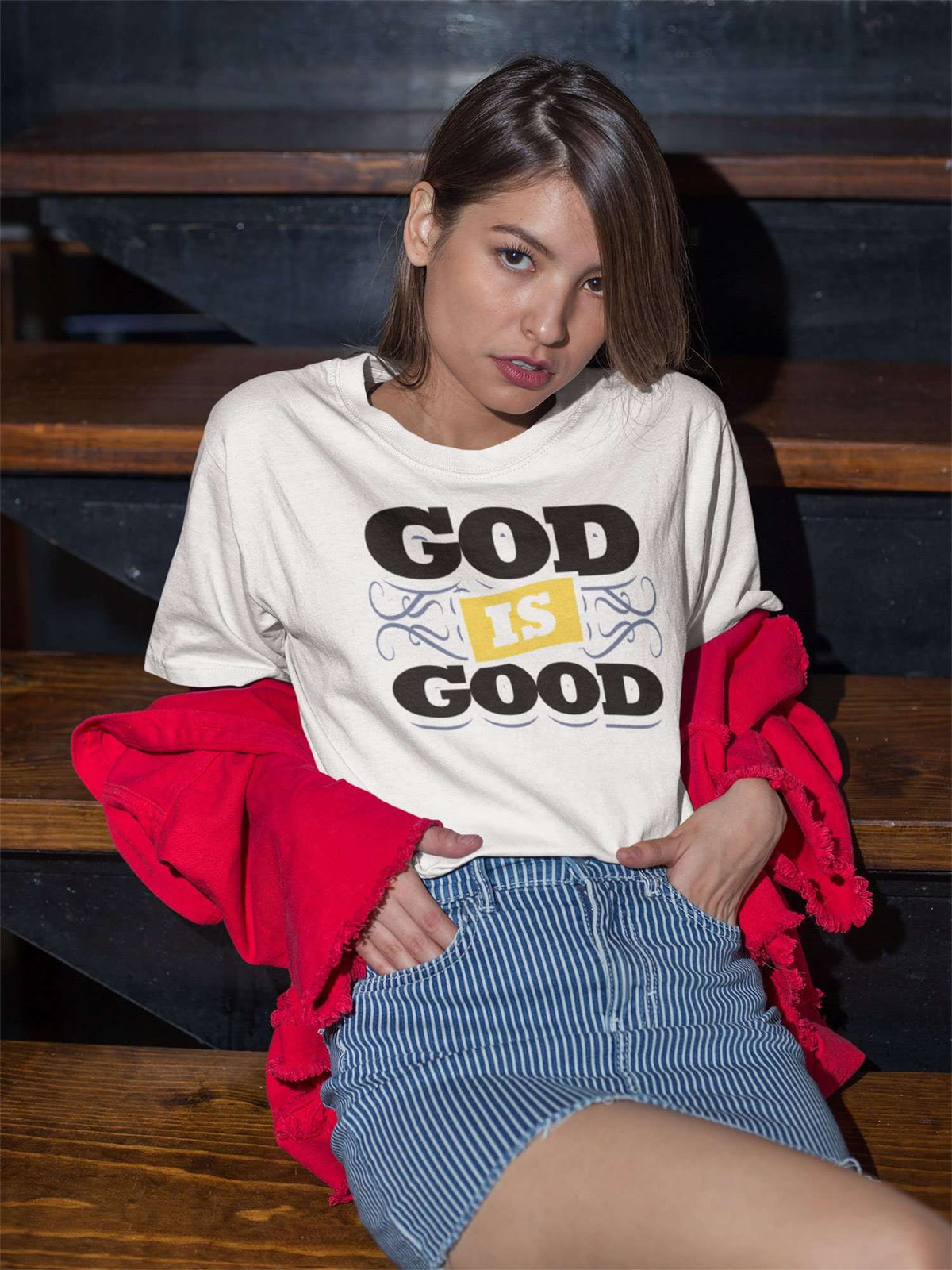 Designs by MyUtopia Shout Out:God Is Good Adult Unisex T-Shirt