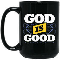Load image into Gallery viewer, Designs by MyUtopia Shout Out:God Is Good Ceramic Coffee Mug - Black,15 oz / Black,Ceramic Coffee Mug
