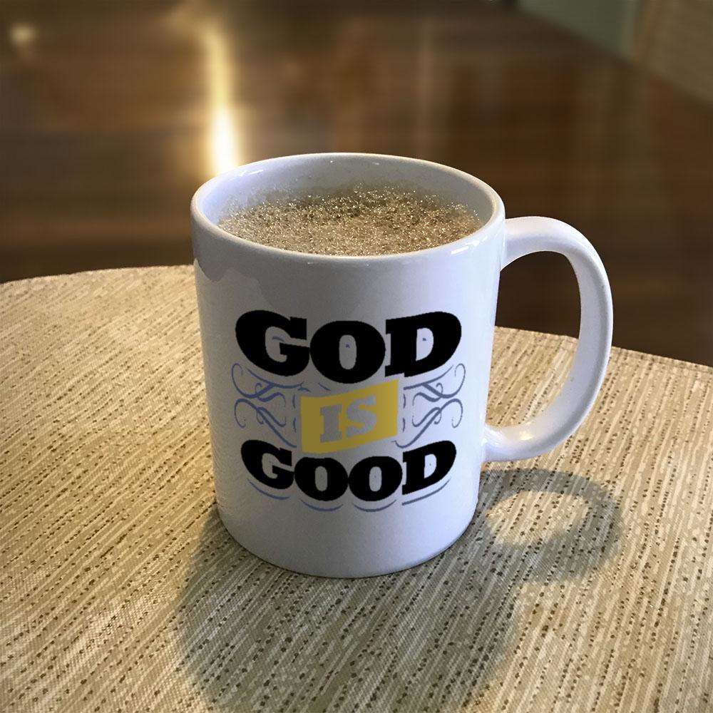 Designs by MyUtopia Shout Out:God Is Good Ceramic Coffee Mug - White,11 oz / White,Ceramic Coffee Mug