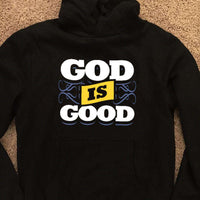 Load image into Gallery viewer, Designs by MyUtopia Shout Out:God Is Good Core Fleece Pullover Hoodie,Jet Black / S,Pullover Hoodie
