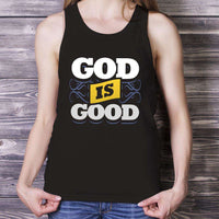 Load image into Gallery viewer, Designs by MyUtopia Shout Out:God Is Good Cotton Unisex Tank Top,Black / X-Small,Tank Tops
