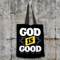 Load image into Gallery viewer, Designs by MyUtopia Shout Out:God Is Good Fan Fabric Totebag Reusable Shopping Tote
