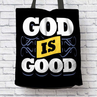 Load image into Gallery viewer, Designs by MyUtopia Shout Out:God Is Good Fan Fabric Totebag Reusable Shopping Tote
