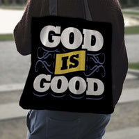 Load image into Gallery viewer, Designs by MyUtopia Shout Out:God Is Good Fan Fabric Totebag Reusable Shopping Tote
