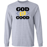 Load image into Gallery viewer, Designs by MyUtopia Shout Out:God Is Good Long Sleeve Ultra Cotton Unisex T-Shirt,Sport Grey / S,Long Sleeve T-Shirts
