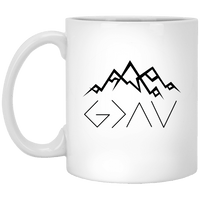 Load image into Gallery viewer, Designs by MyUtopia Shout Out:God Is Greater Than My Highs And Lows John 16:33 Ceramic Coffee Mug - White,11 oz / White,Ceramic Coffee Mug
