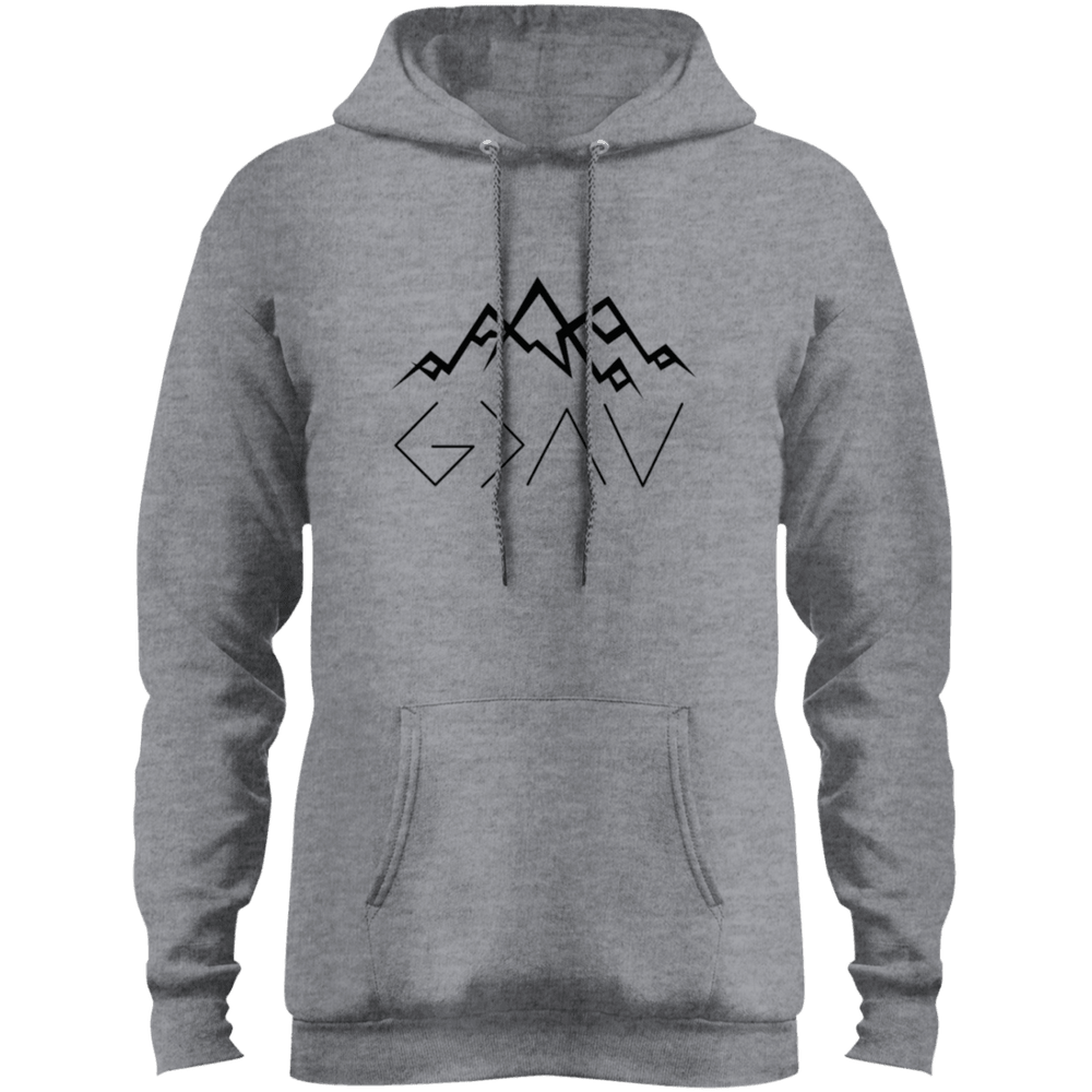 Designs by MyUtopia Shout Out:God is Greater than My Highs and Lows John 16:33 Core Fleece Pullover Hoodie,Athletic Heather / S,Sweatshirts