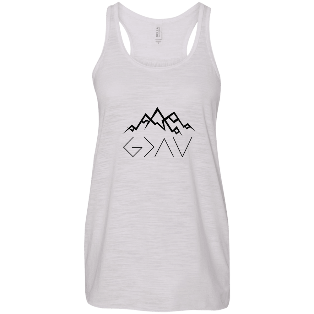 Designs by MyUtopia Shout Out:God is Greater than My Highs and Lows John 16:33 Ladies Flowy Racer-back Tank Top,Vintage White / X-Small,Ladies T-Shirts