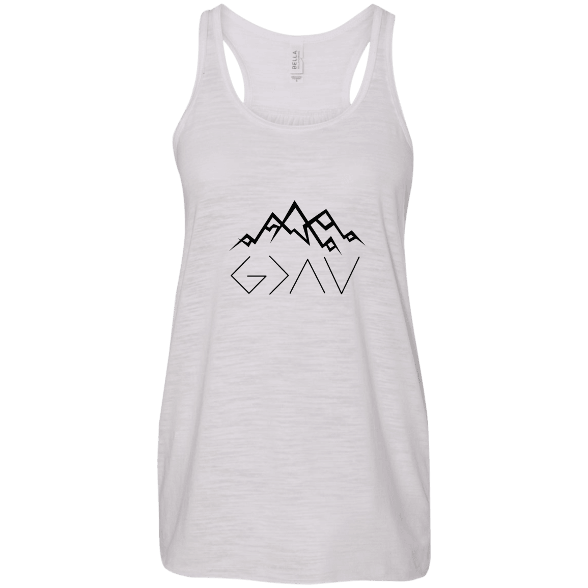 Designs by MyUtopia Shout Out:God is Greater than My Highs and Lows John 16:33 Ladies Flowy Racer-back Tank Top,Vintage White / X-Small,Ladies T-Shirts