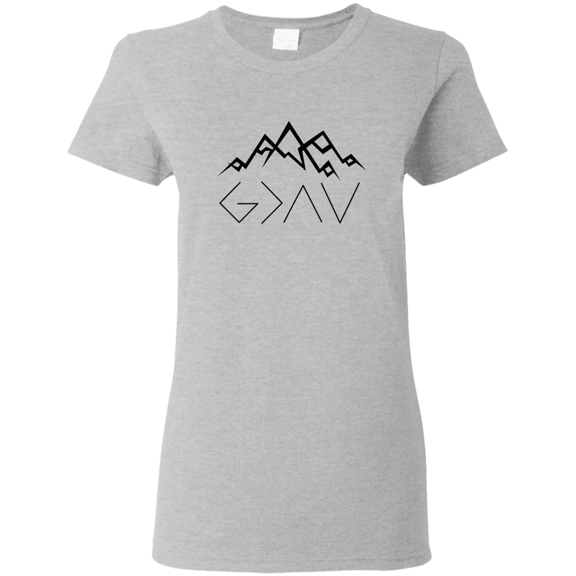 Designs by MyUtopia Shout Out:God is Greater than My Highs and Lows John 16:33 Ultra Cotton  Ladies Round Neck T-Shirt,Sport Grey / S,Ladies T-Shirts