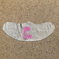 Load image into Gallery viewer, Designs by MyUtopia Shout Out:God Is Love 1 John 1:16 Fabric Face Covering / Face Mask,Heather Grey,Fabric Face Mask

