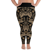 Load image into Gallery viewer, Designs by MyUtopia Shout Out:Golden Leaves All-Over Print Plus Size High Waist Leggings,2XL,Yoga Leggings
