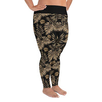 Load image into Gallery viewer, Designs by MyUtopia Shout Out:Golden Leaves All-Over Print Plus Size High Waist Leggings
