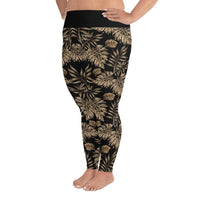 Load image into Gallery viewer, Designs by MyUtopia Shout Out:Golden Leaves All-Over Print Plus Size High Waist Leggings
