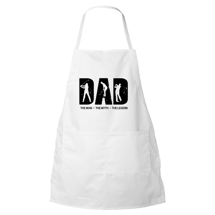 Designs by MyUtopia Shout Out:Golf Dad Apron,White,Apron