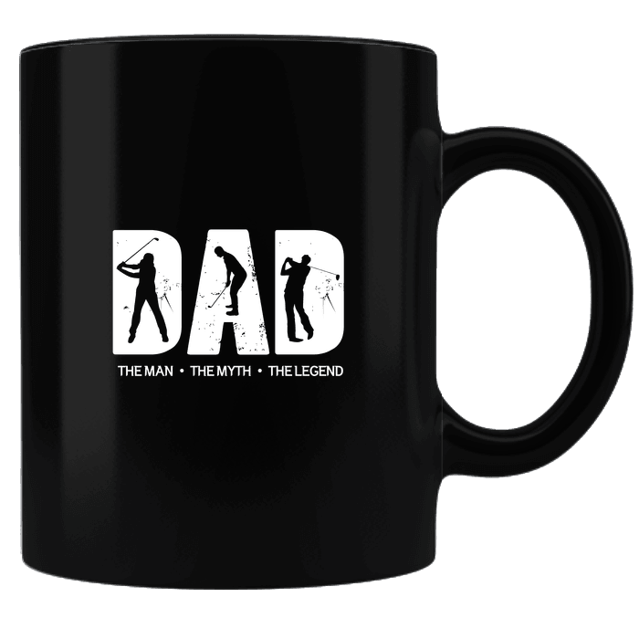 Designs by MyUtopia Shout Out:Golf Dad Black Ceramic Coffee Mug,Black,Ceramic Coffee Mug