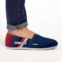 Load image into Gallery viewer, Designs by MyUtopia Shout Out:Gonzaga Zag Up Bulldogs Basketball Fans Casual Canvas Slip on Shoes Women&#39;s Flats,Ladies US6 (EU36) / Navy Blue / Red,Slip on Flats
