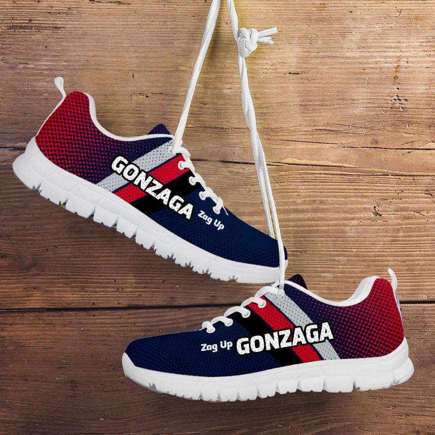 Designs by MyUtopia Shout Out:Gonzaga Zag Up Bulldogs Basketball Fans Running Shoes,Men's / Mens US5 (EU38) / Navy Blue / Red,Running Shoes