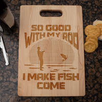 Load image into Gallery viewer, Designs by MyUtopia Shout Out:Good With My Rod Fishing Fan Cutting Board
