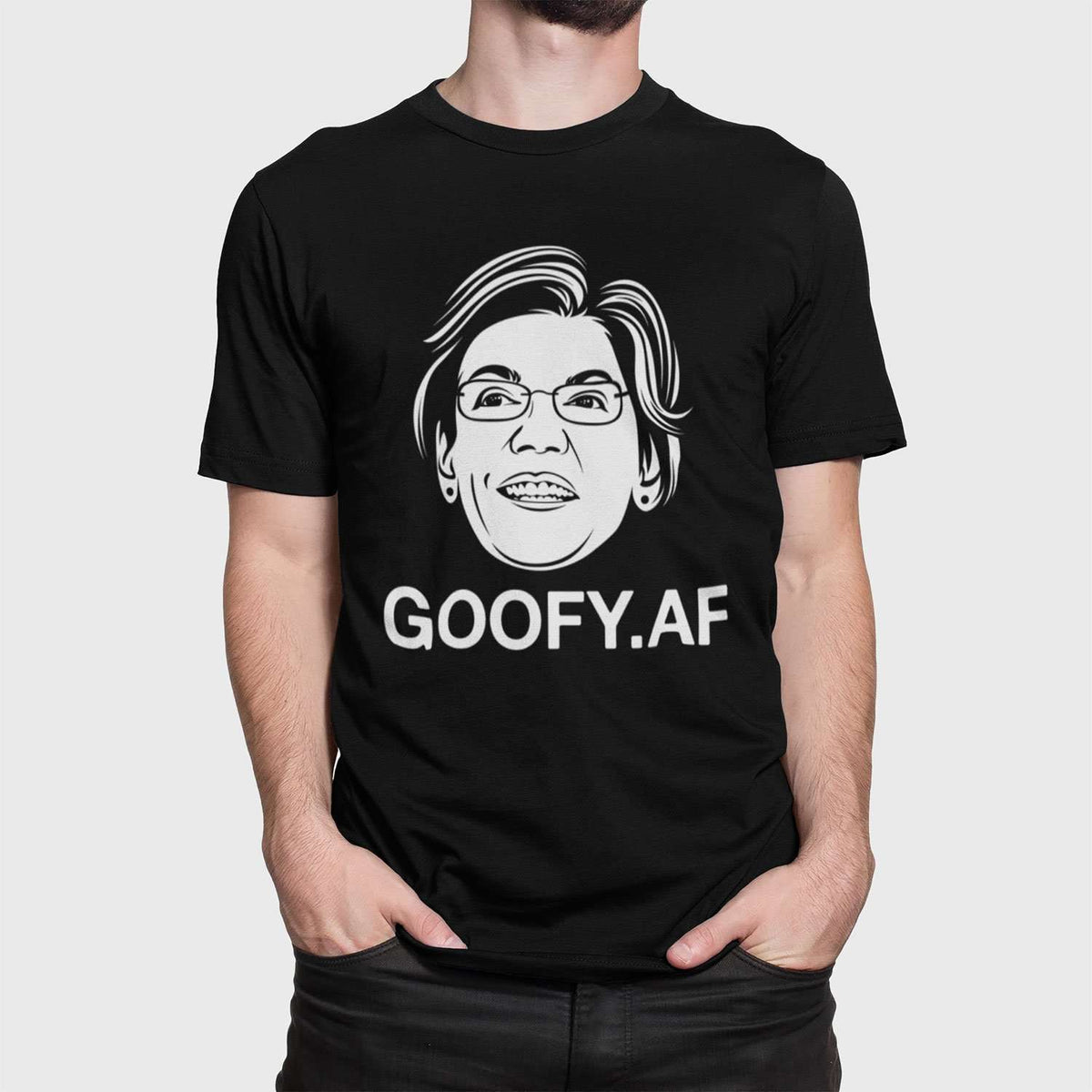 Designs by MyUtopia Shout Out:Goofy Warren Trump Political Humor Unisex Jersey Short-Sleeve T-Shirt