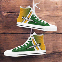Load image into Gallery viewer, Designs by MyUtopia Shout Out:#GoPackGo Green Bay Canvas High Top Shoes,Men&#39;s / Mens US 5 (EU38) / Green/Gold,High Top Sneakers
