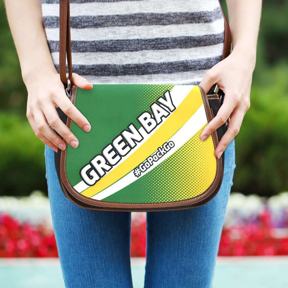 Designs by MyUtopia Shout Out:#GoPackGo Green Bay Fan Canvas Saddlebag Style Crossbody Purse