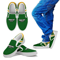 Load image into Gallery viewer, Designs by MyUtopia Shout Out:#GoPackGo Green Bay Fan Slip On Sneakers,11 CHILD (EU28) / Green,Slip on sneakers

