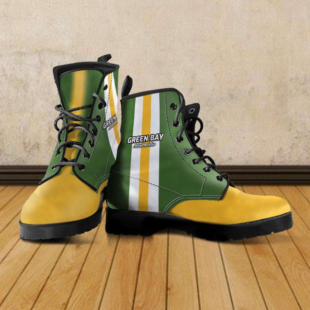 Designs by MyUtopia Shout Out:#GoPackGo Green Bay Faux Leather 7 Eye Lace-up Boots