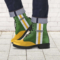 Load image into Gallery viewer, Designs by MyUtopia Shout Out:#GoPackGo Green Bay Faux Leather 7 Eye Lace-up Boots,Men&#39;s / Mens US5 (EU38) / Green/Yellow,Lace-up Boots

