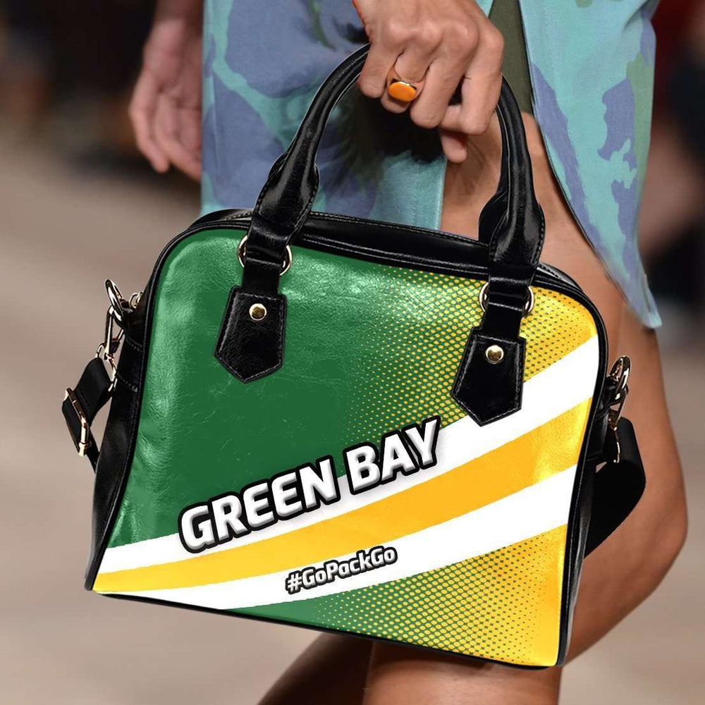 Designs by MyUtopia Shout Out:#GoPackGo Green Bay Faux Leather Handbag with Shoulder Strap