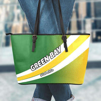 Load image into Gallery viewer, Designs by MyUtopia Shout Out:#GoPackGo Green Bay Faux Leather Totebag Purse,Large (11 x 17 x 6) / White/Green/Yellow,tote bag purse
