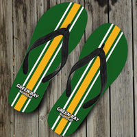 Load image into Gallery viewer, Designs by MyUtopia Shout Out:#GoPackGo Green Bay Flip Flops
