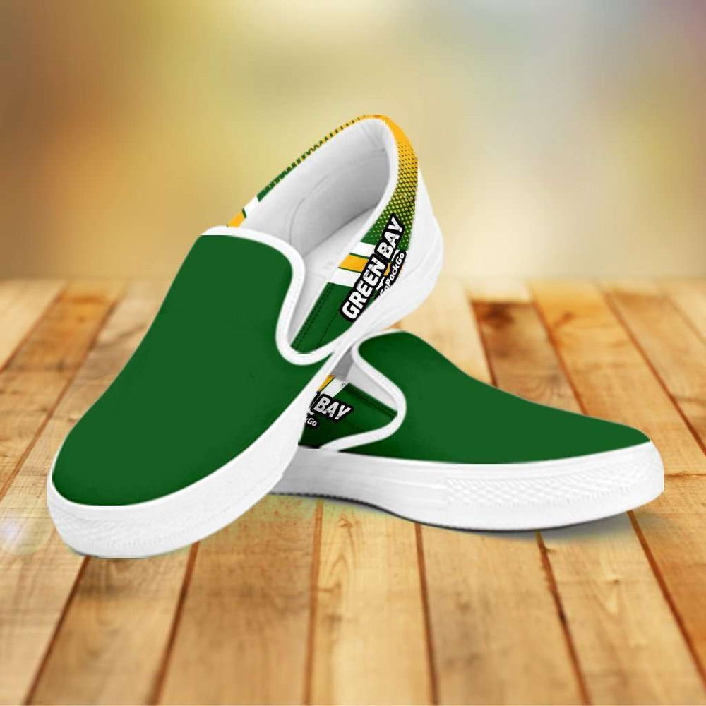 Designs by MyUtopia Shout Out:#GoPackGo Green Bay Slip-on Shoes