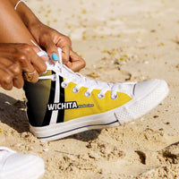 Load image into Gallery viewer, Designs by MyUtopia Shout Out:#GoShockers Wichita Canvas High Top Shoes
