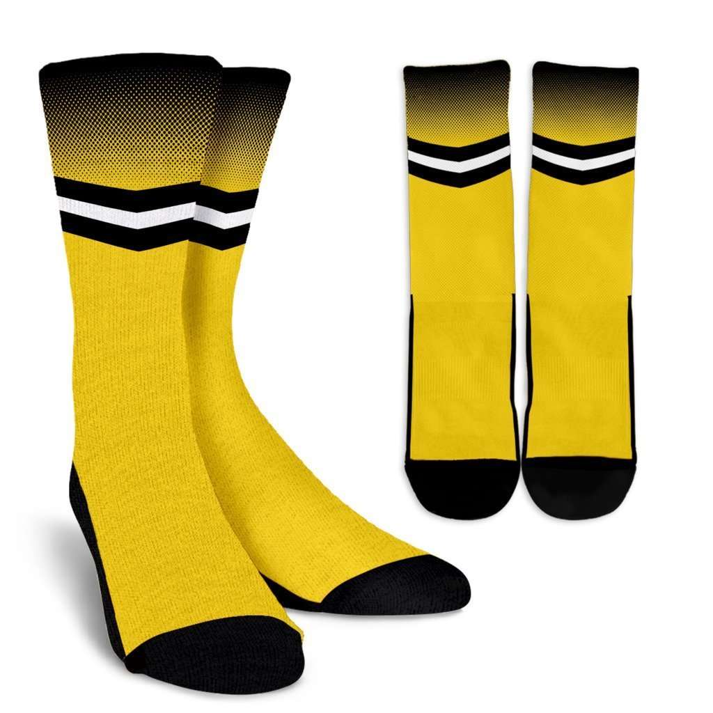 Designs by MyUtopia Shout Out:#GoShockers Wichita Crew Socks,Small/Medium / Yellow,Socks