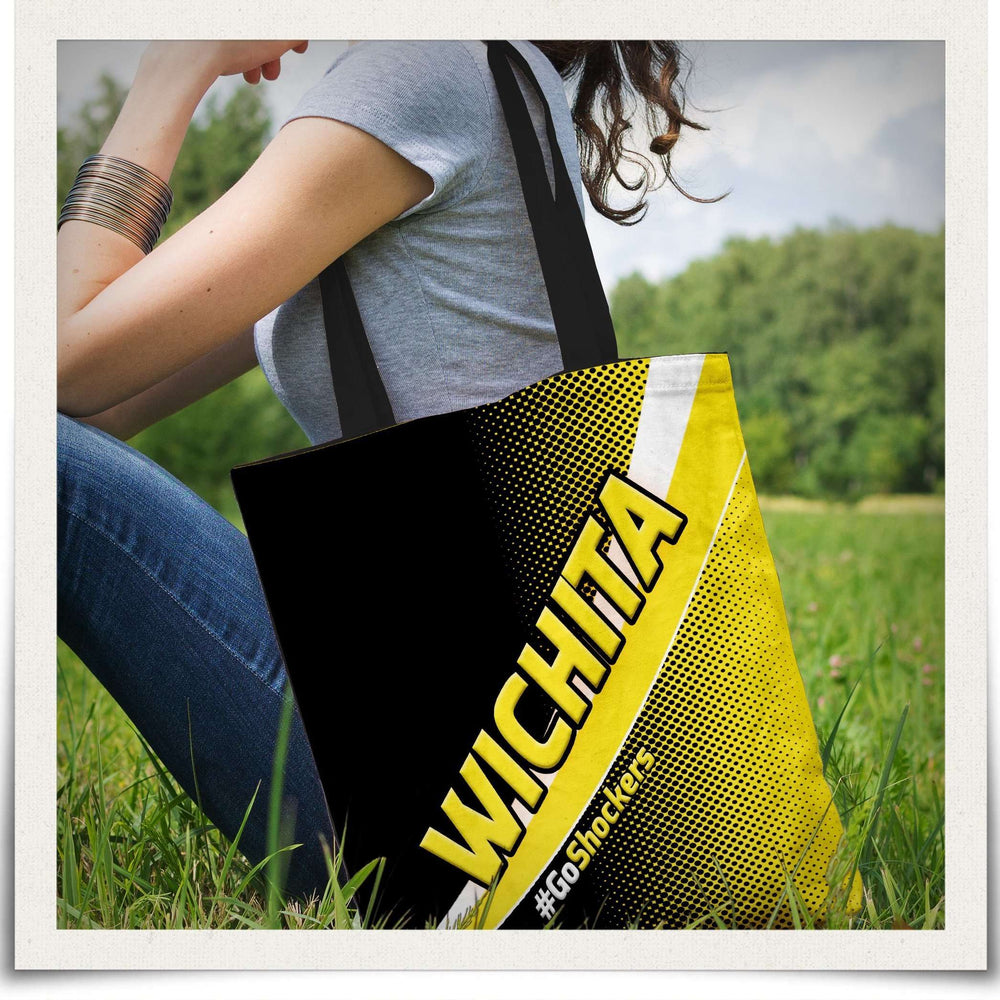 Designs by MyUtopia Shout Out:#GoShockers Wichita Fabric Totebag