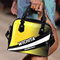 Load image into Gallery viewer, Designs by MyUtopia Shout Out:#GoShockers Wichita Shoulder Handbag
