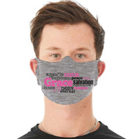 Load image into Gallery viewer, Designs by MyUtopia Shout Out:Grace Word Cloud Fabric Face Covering / Face Mask
