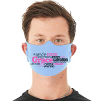 Load image into Gallery viewer, Designs by MyUtopia Shout Out:Grace Word Cloud Fabric Face Covering / Face Mask
