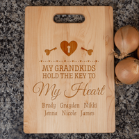 Load image into Gallery viewer, Designs by MyUtopia Shout Out:Grandkids Are Key Personalized Engraved Maple Cutting Board,🌟  Best Value 9 3/4″ X 13.5″,Cutting Board
