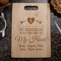 Load image into Gallery viewer, Designs by MyUtopia Shout Out:Grandkids Are Key Personalized Engraved Maple Cutting Board,8 3/4″ X 11.5″,Cutting Board
