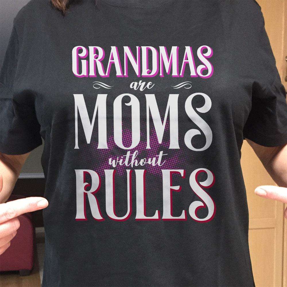 Designs by MyUtopia Shout Out:GrandMas Are Moms Without Rules Adult Unisex Cotton Short Sleeve T-Shirt