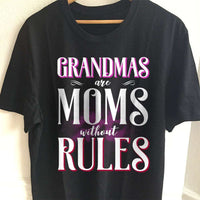 Load image into Gallery viewer, Designs by MyUtopia Shout Out:GrandMas Are Moms Without Rules Adult Unisex Cotton Short Sleeve T-Shirt,S / Black,Adult Unisex T-Shirt
