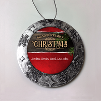 Load image into Gallery viewer, Designs by MyUtopia Shout Out:Grandma&#39;s Family Christmas Personalized Keepsake Ornament,Round Ornament,Personalized Christmas Ornament

